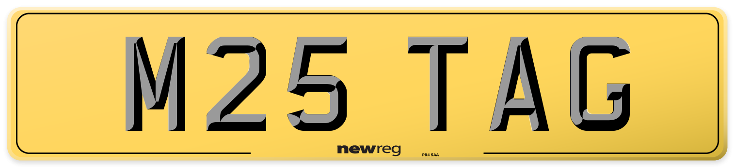 M25 TAG Rear Number Plate