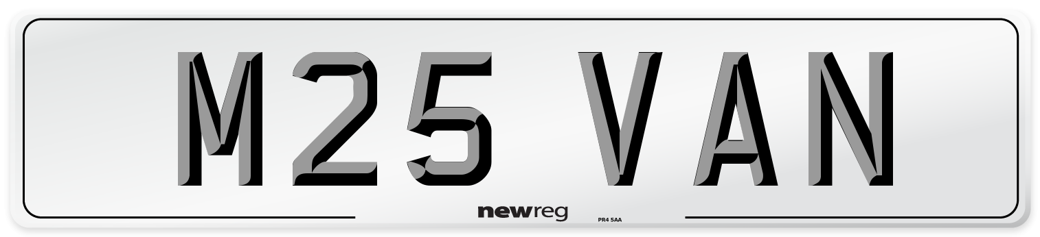 M25 VAN Front Number Plate