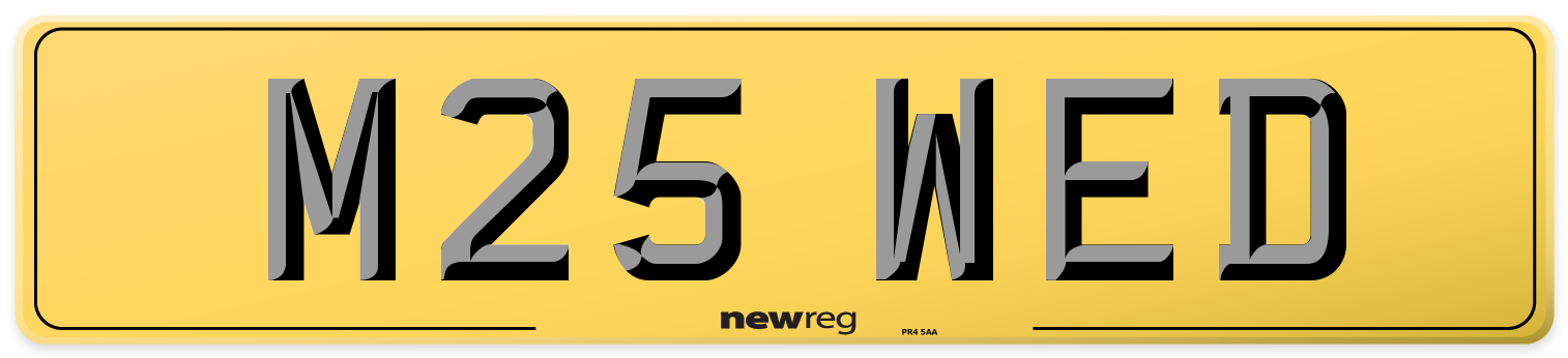 M25 WED Rear Number Plate