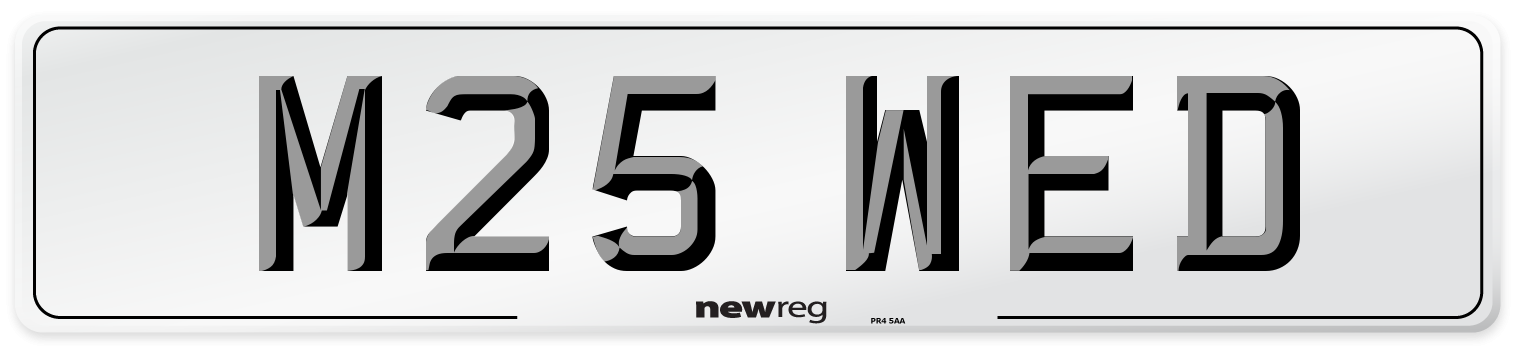 M25 WED Front Number Plate