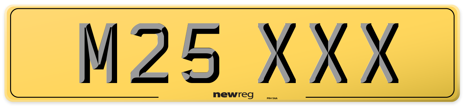 M25 XXX Rear Number Plate