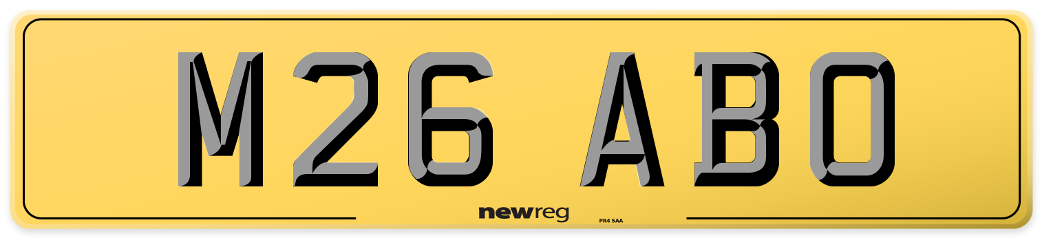 M26 ABO Rear Number Plate