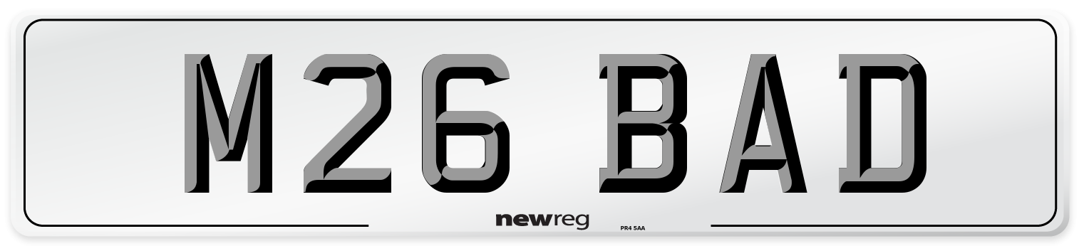 M26 BAD Front Number Plate