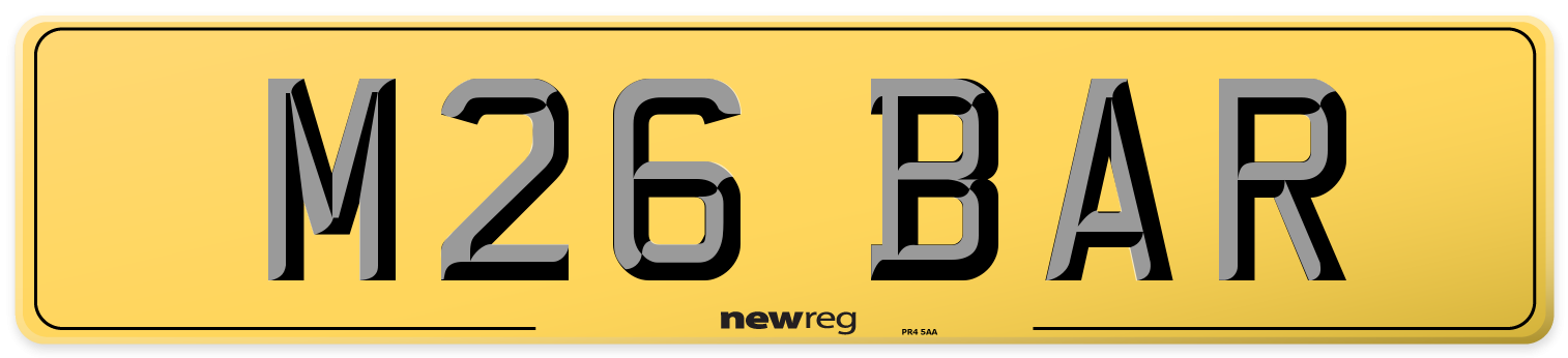M26 BAR Rear Number Plate