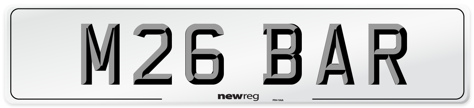 M26 BAR Front Number Plate