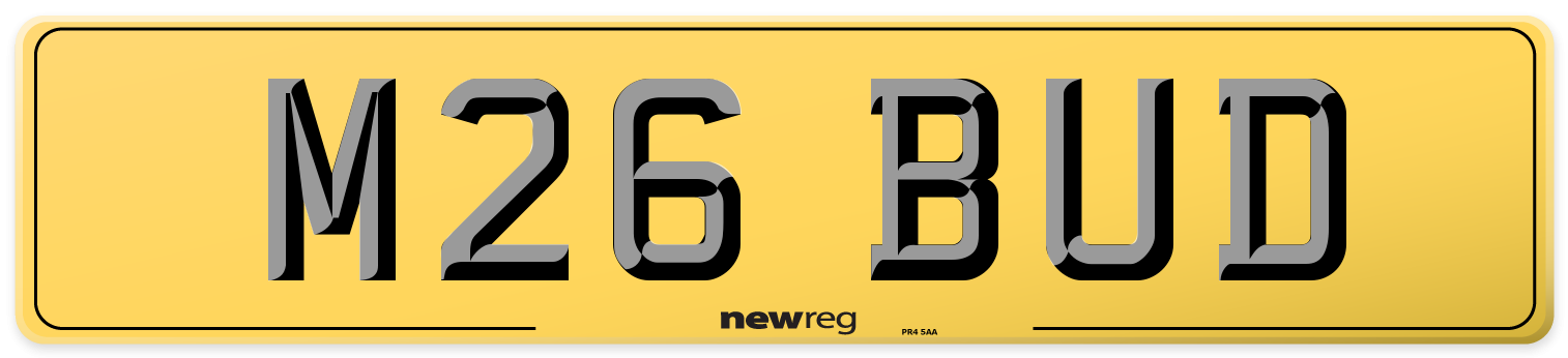 M26 BUD Rear Number Plate
