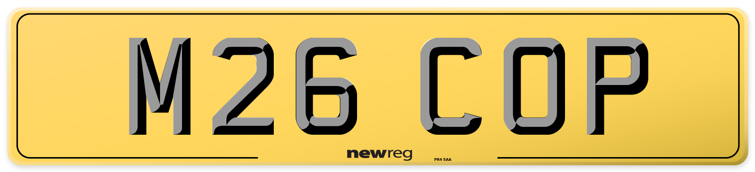 M26 COP Rear Number Plate