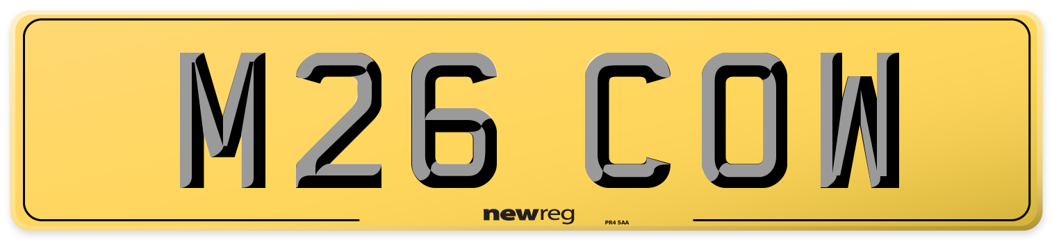 M26 COW Rear Number Plate