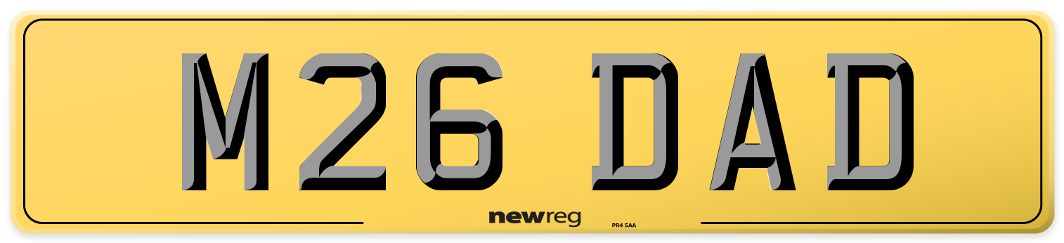 M26 DAD Rear Number Plate