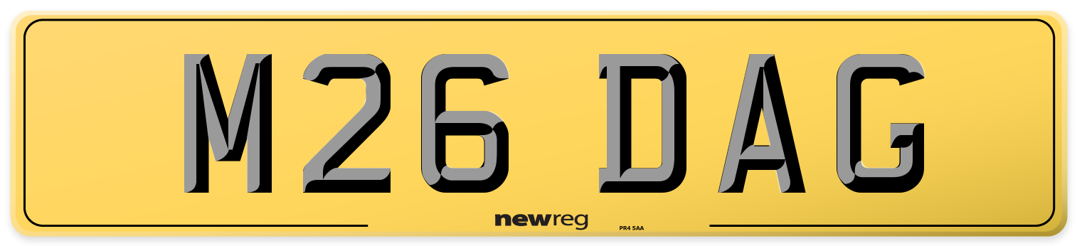 M26 DAG Rear Number Plate