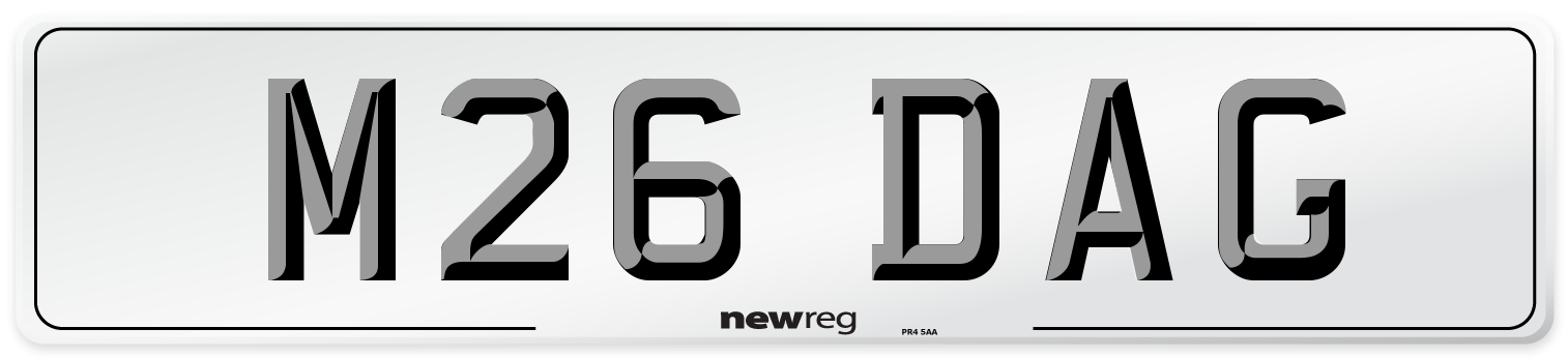 M26 DAG Front Number Plate