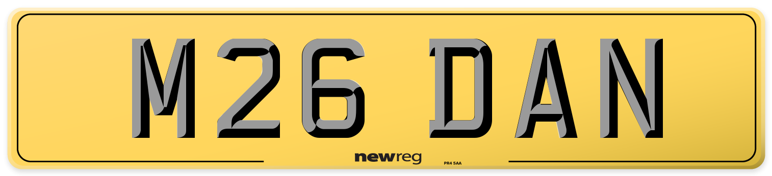 M26 DAN Rear Number Plate