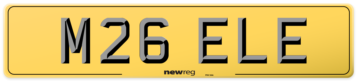 M26 ELE Rear Number Plate