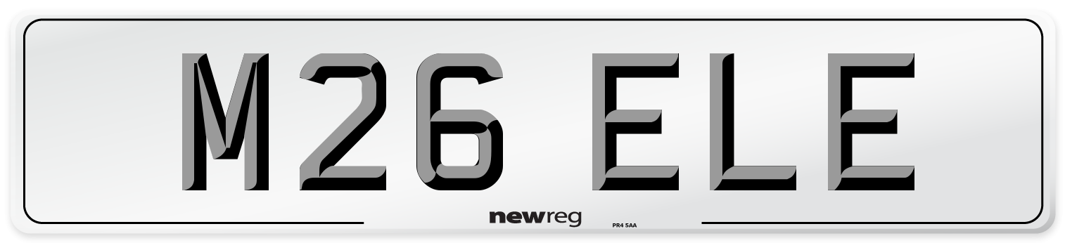 M26 ELE Front Number Plate