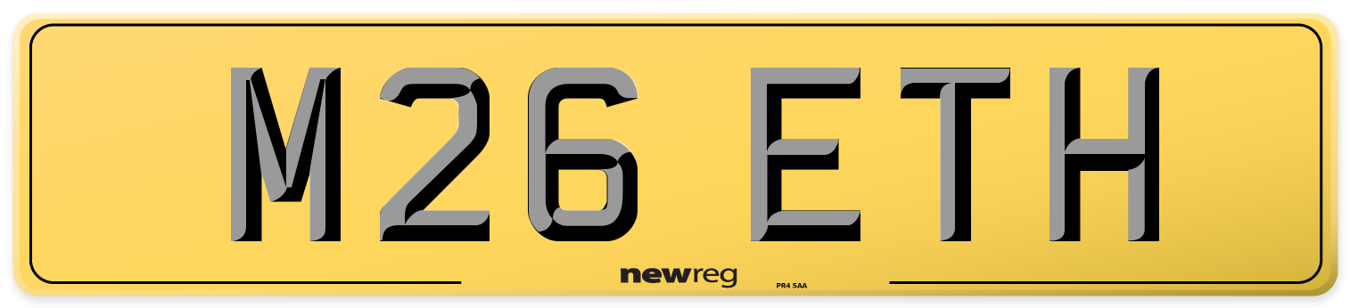 M26 ETH Rear Number Plate