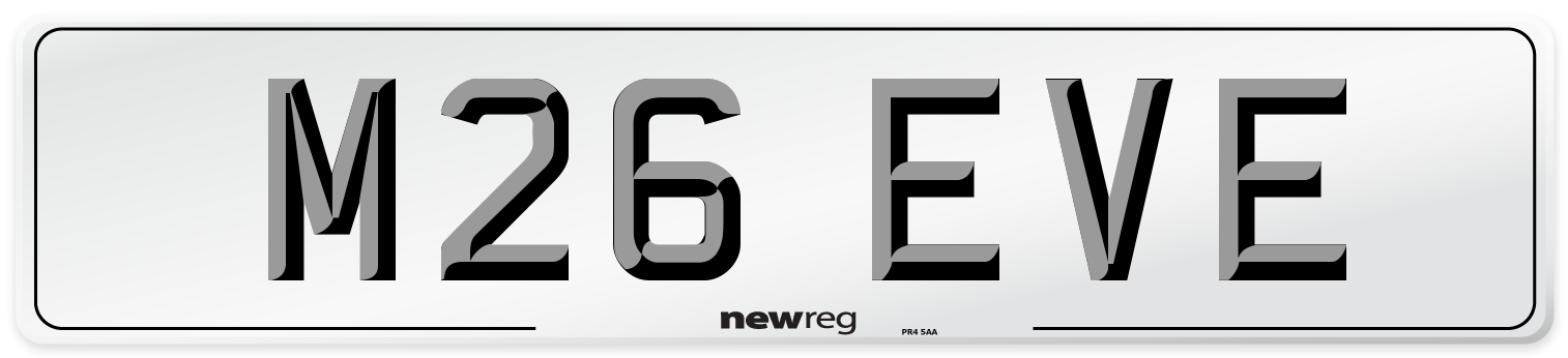 M26 EVE Front Number Plate