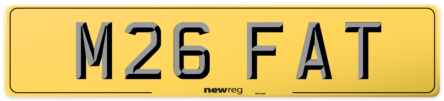 M26 FAT Rear Number Plate