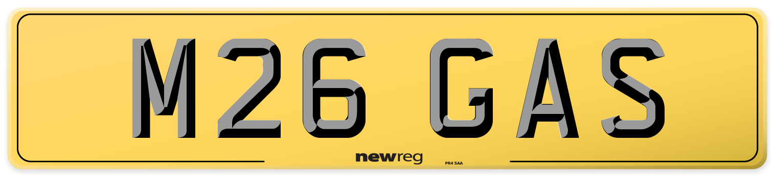 M26 GAS Rear Number Plate