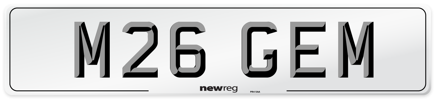 M26 GEM Front Number Plate