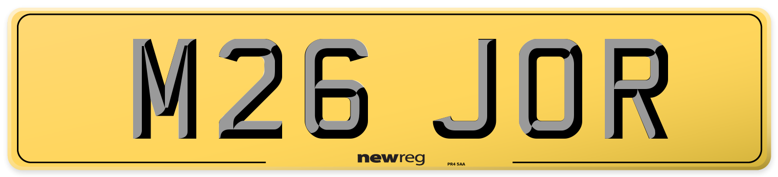M26 JOR Rear Number Plate