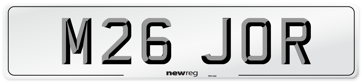 M26 JOR Front Number Plate