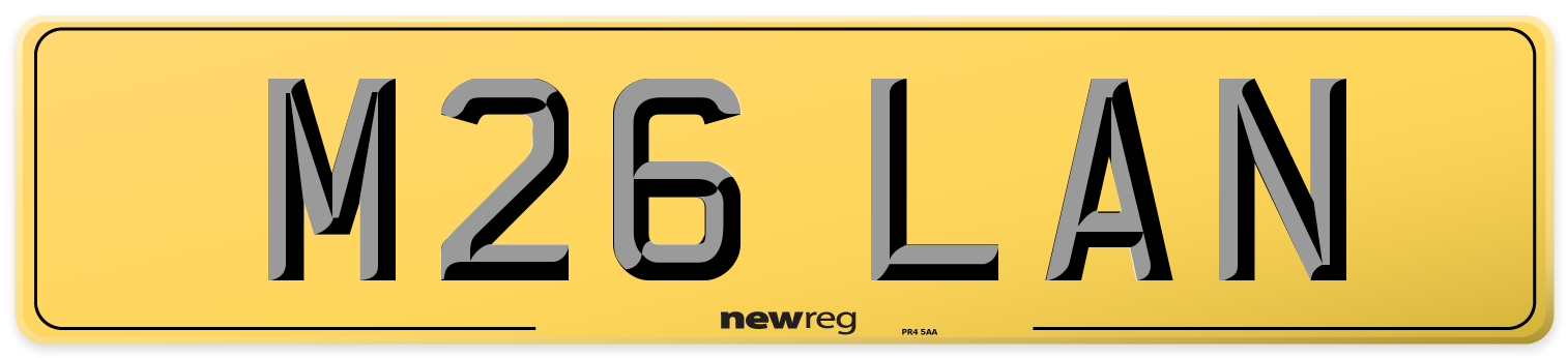 M26 LAN Rear Number Plate
