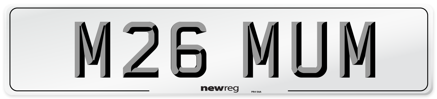 M26 MUM Front Number Plate