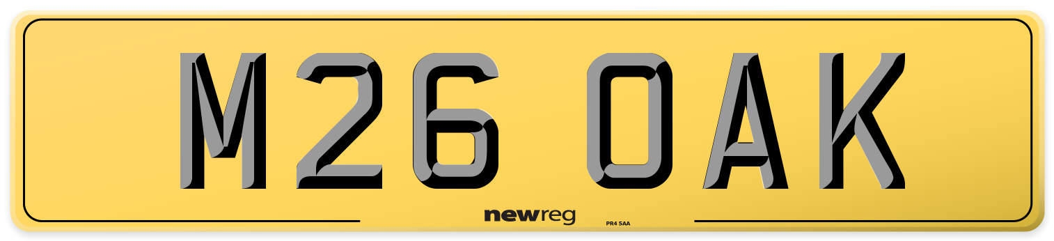 M26 OAK Rear Number Plate