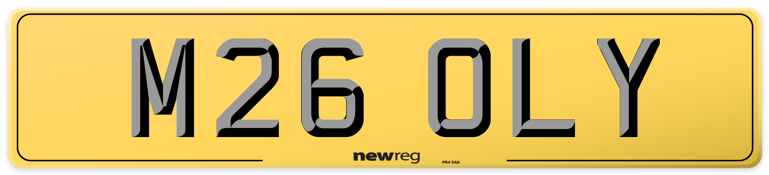 M26 OLY Rear Number Plate