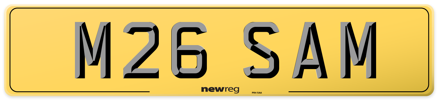 M26 SAM Rear Number Plate