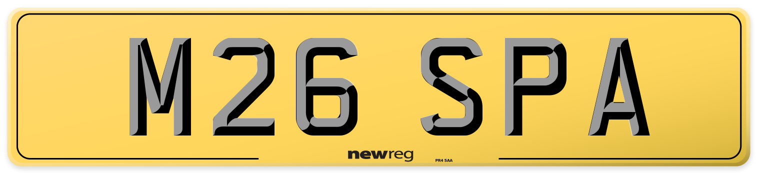 M26 SPA Rear Number Plate