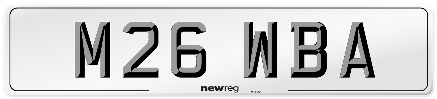 M26 WBA Front Number Plate