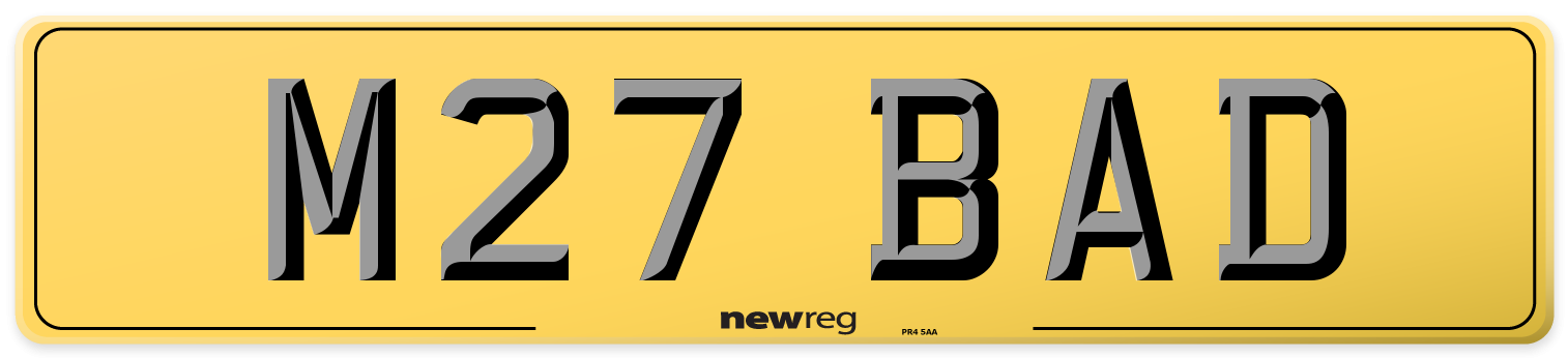 M27 BAD Rear Number Plate