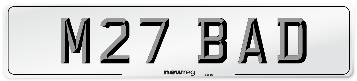 M27 BAD Front Number Plate