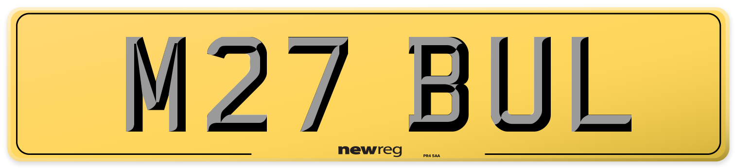 M27 BUL Rear Number Plate