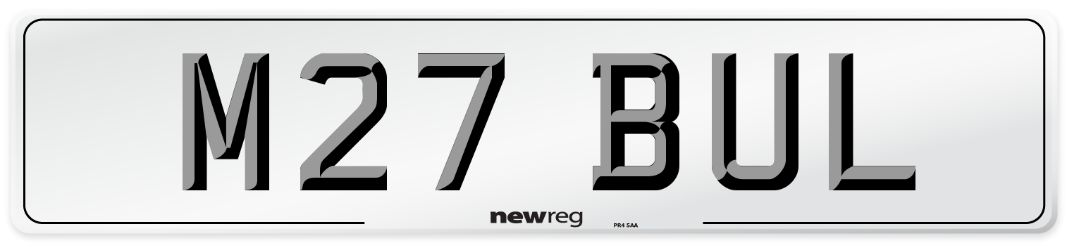 M27 BUL Front Number Plate