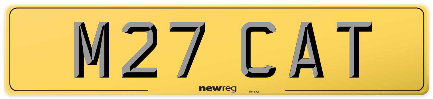 M27 CAT Rear Number Plate