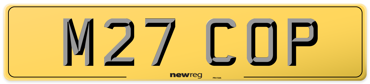 M27 COP Rear Number Plate