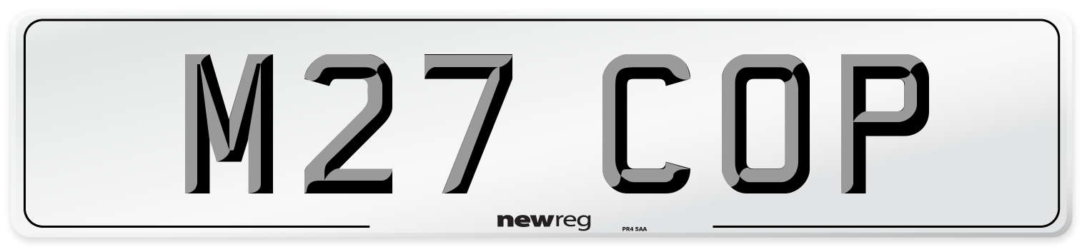 M27 COP Front Number Plate