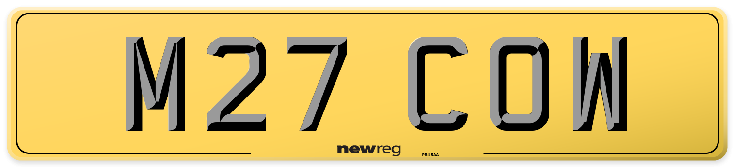 M27 COW Rear Number Plate