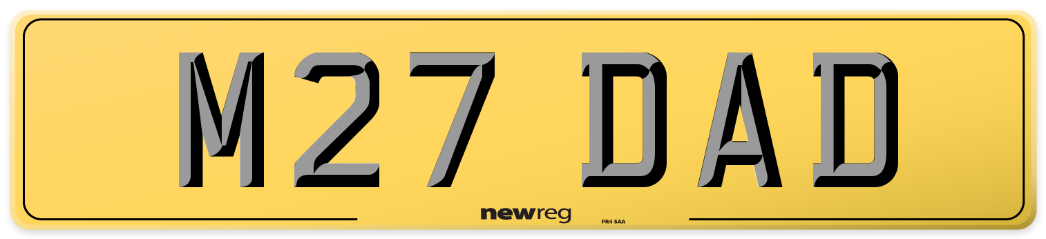 M27 DAD Rear Number Plate
