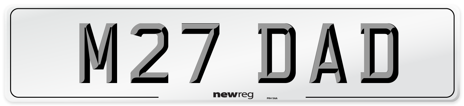 M27 DAD Front Number Plate