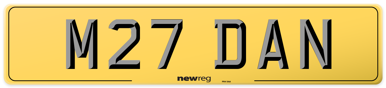 M27 DAN Rear Number Plate