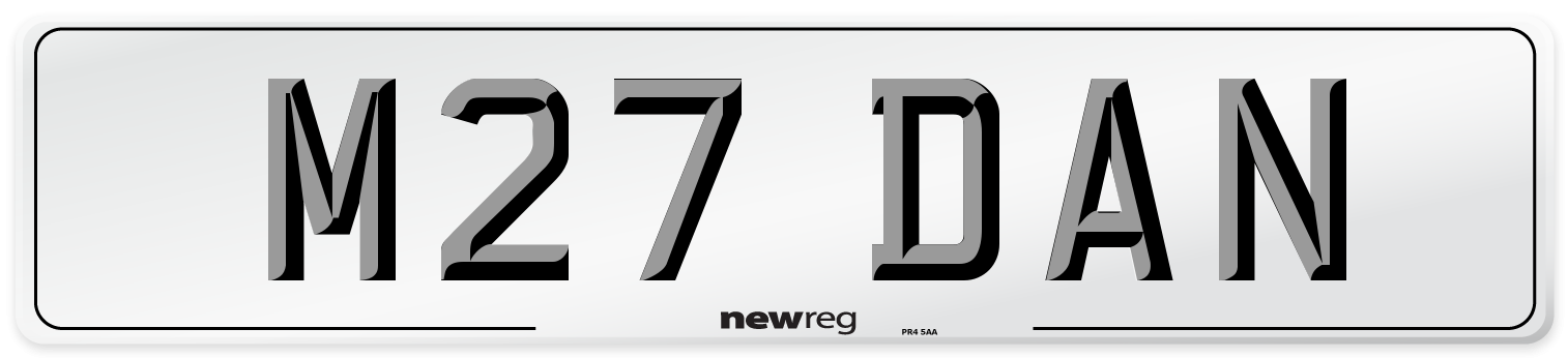 M27 DAN Front Number Plate