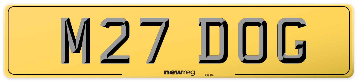 M27 DOG Rear Number Plate