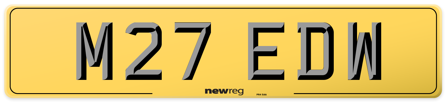 M27 EDW Rear Number Plate