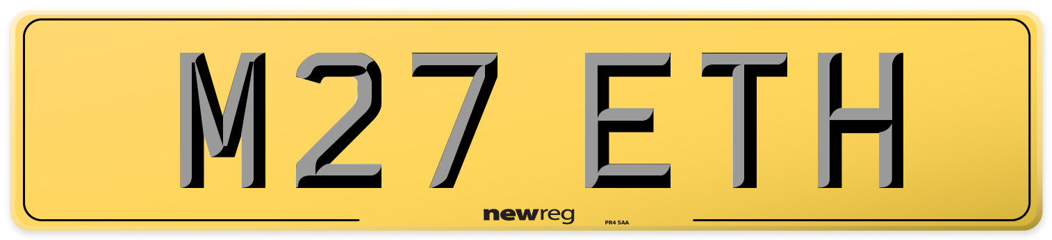M27 ETH Rear Number Plate