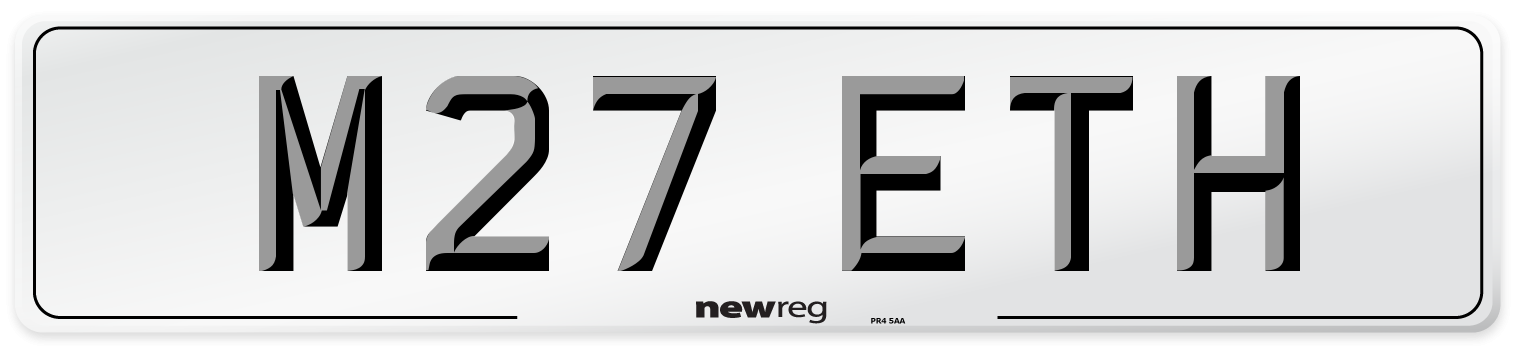 M27 ETH Front Number Plate