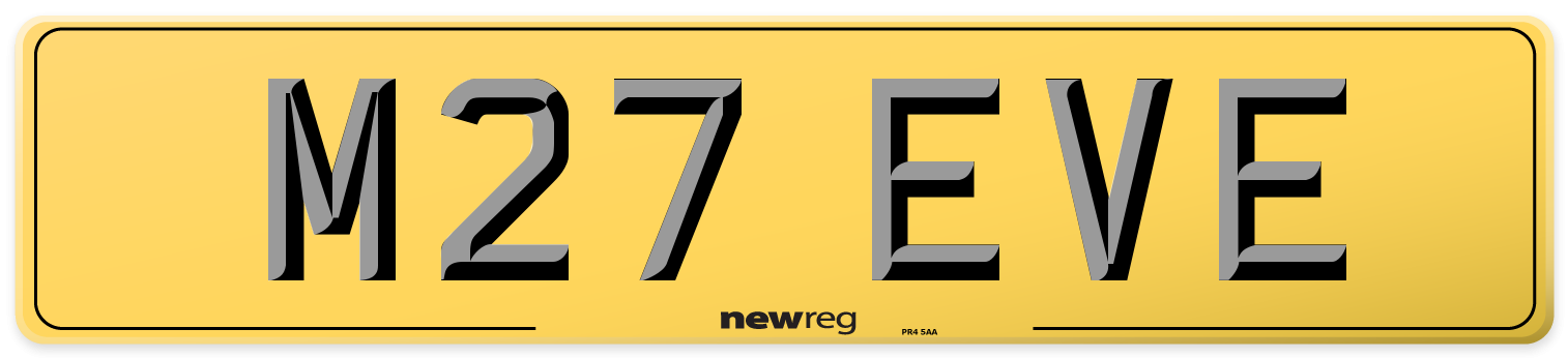 M27 EVE Rear Number Plate
