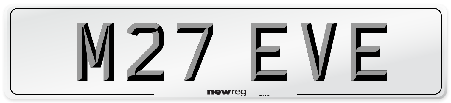 M27 EVE Front Number Plate